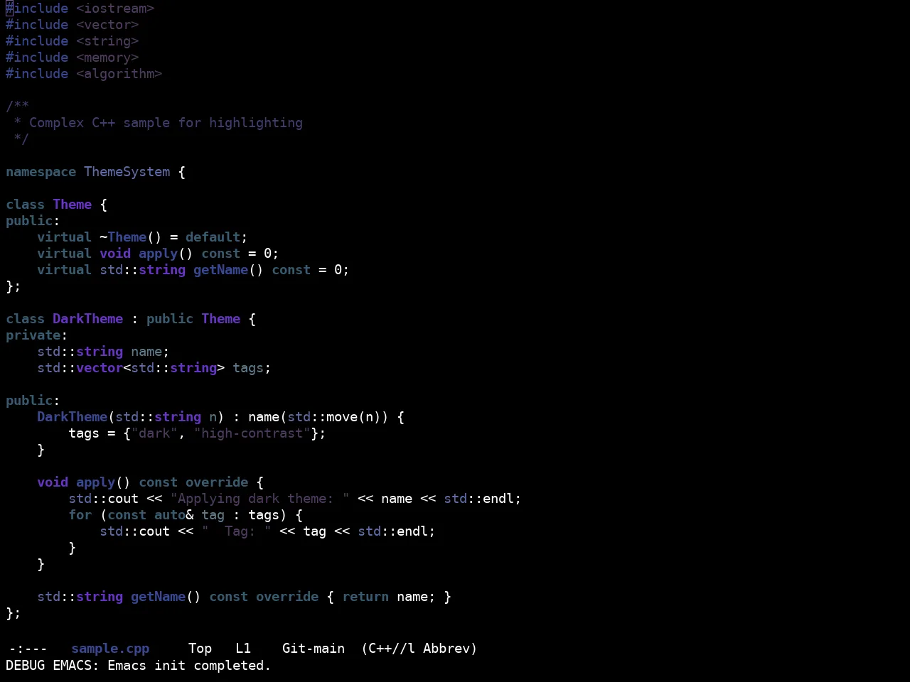 Ewal Sexy Doomicideocean Theme in c++-mode