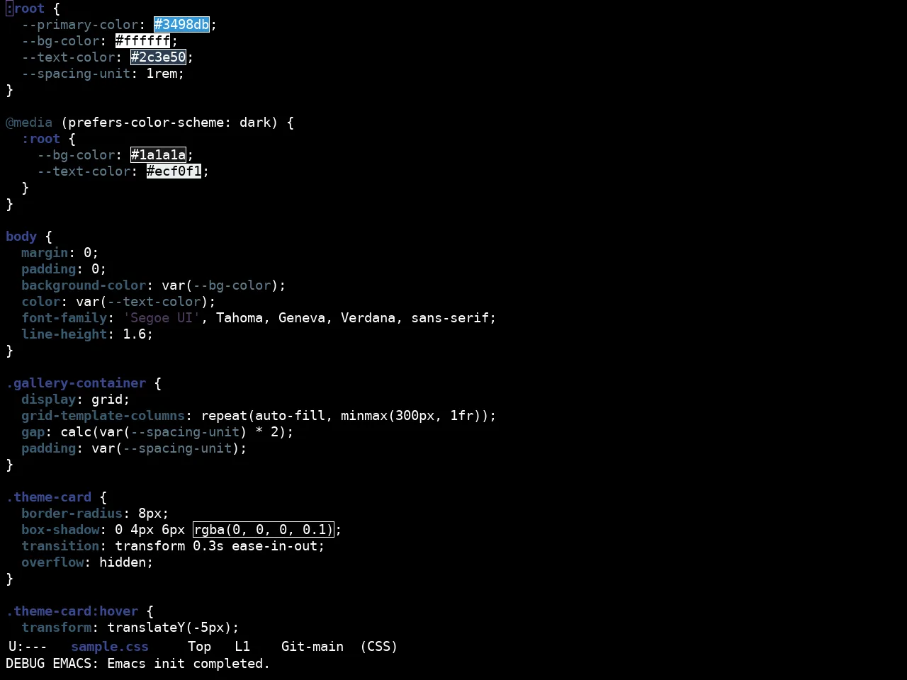Ewal Sexy Doomicideocean Theme in css-mode