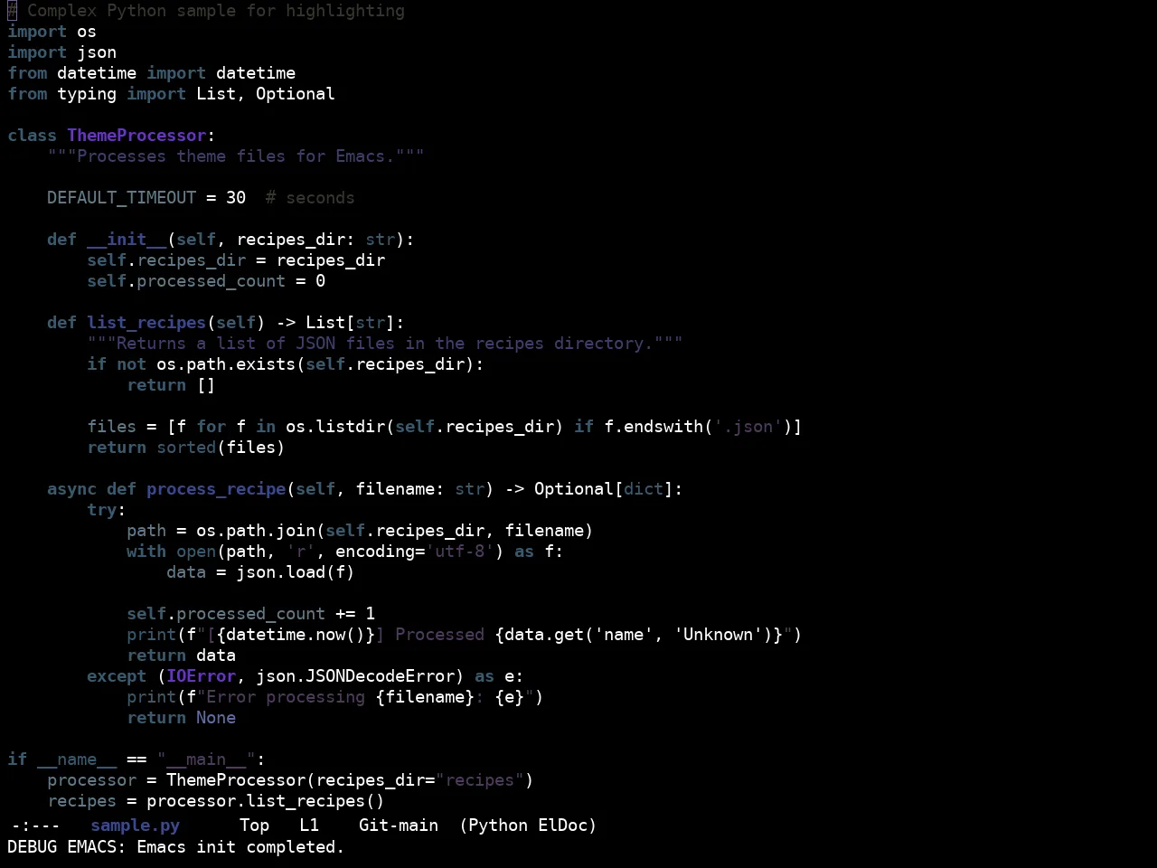 Ewal Sexy Doomicideocean Theme in python-mode