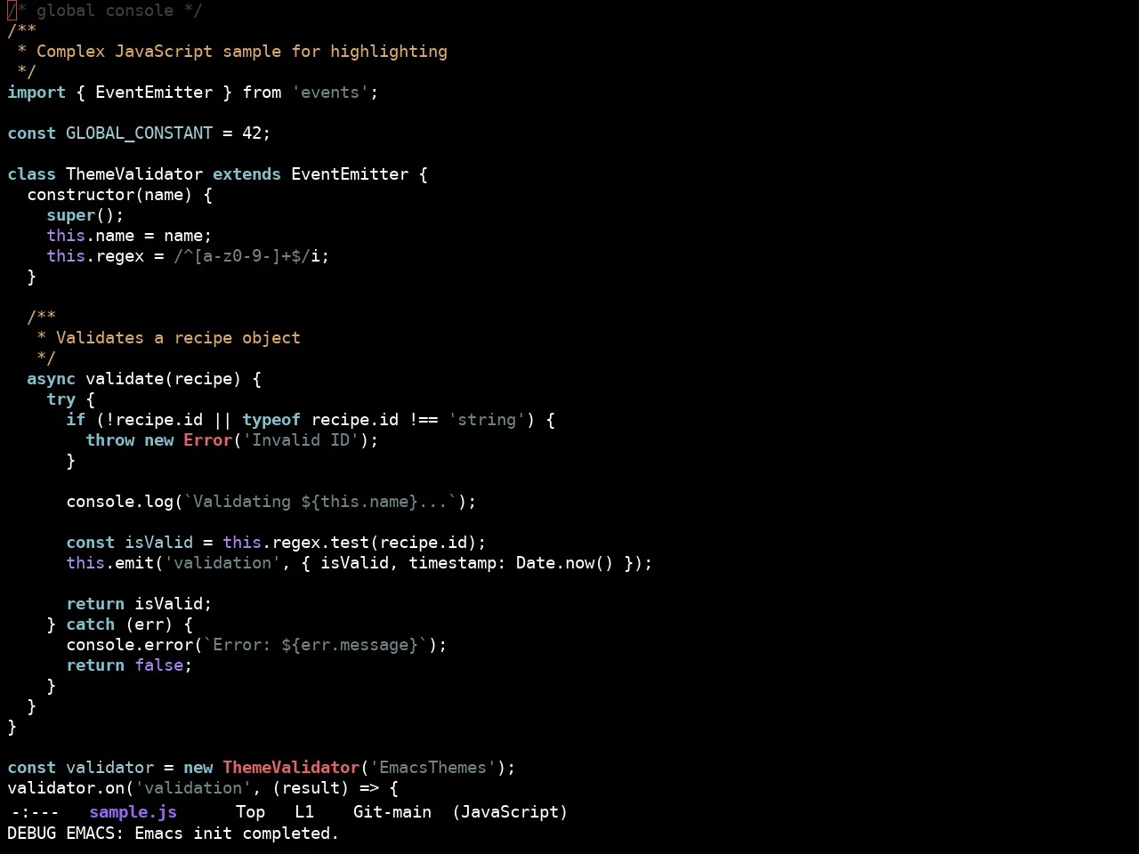 Ewal Sexy Dotshare Theme in javascript-mode