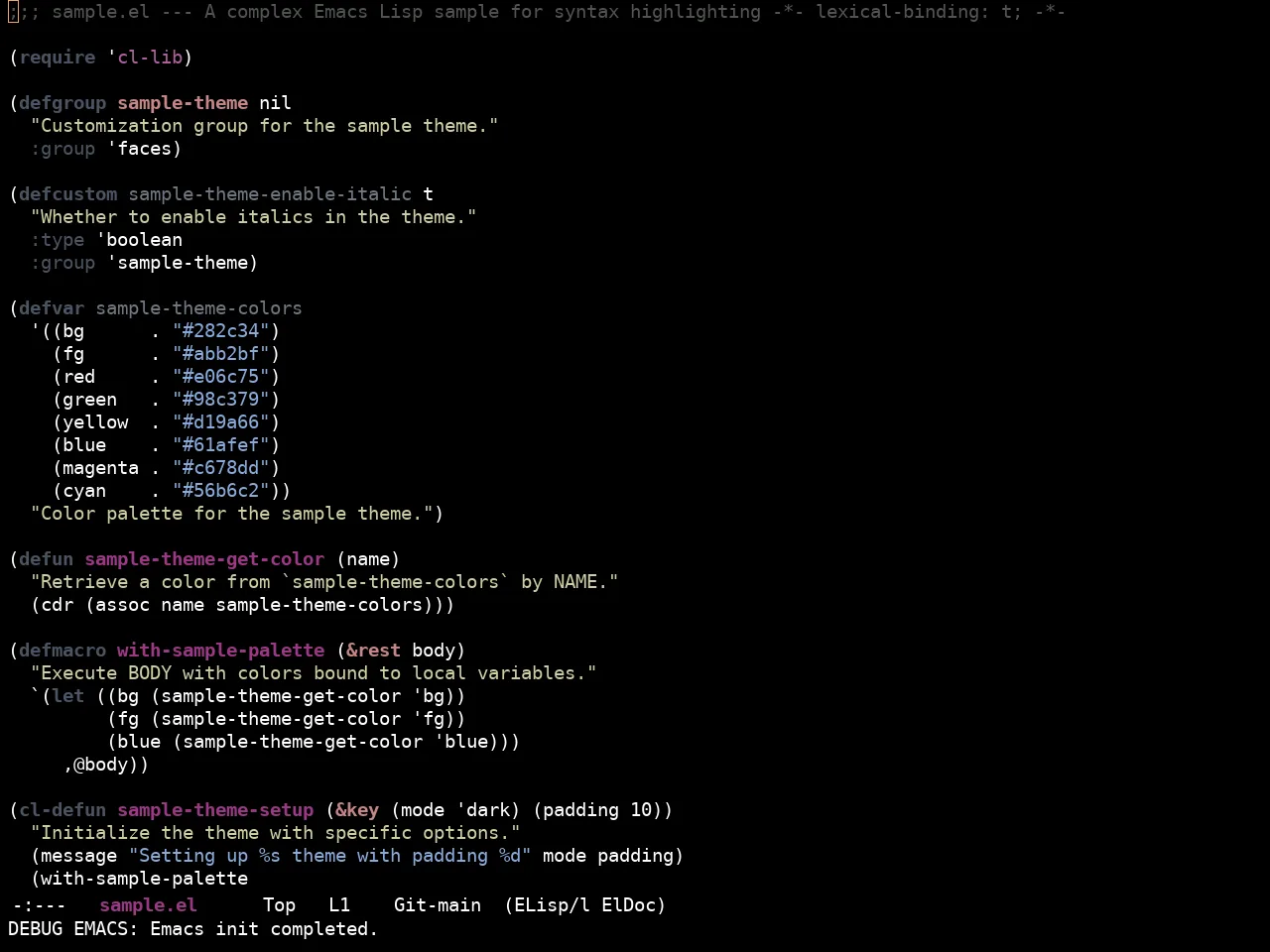 Ewal Sexy Dwmrob Theme in emacs-lisp-mode