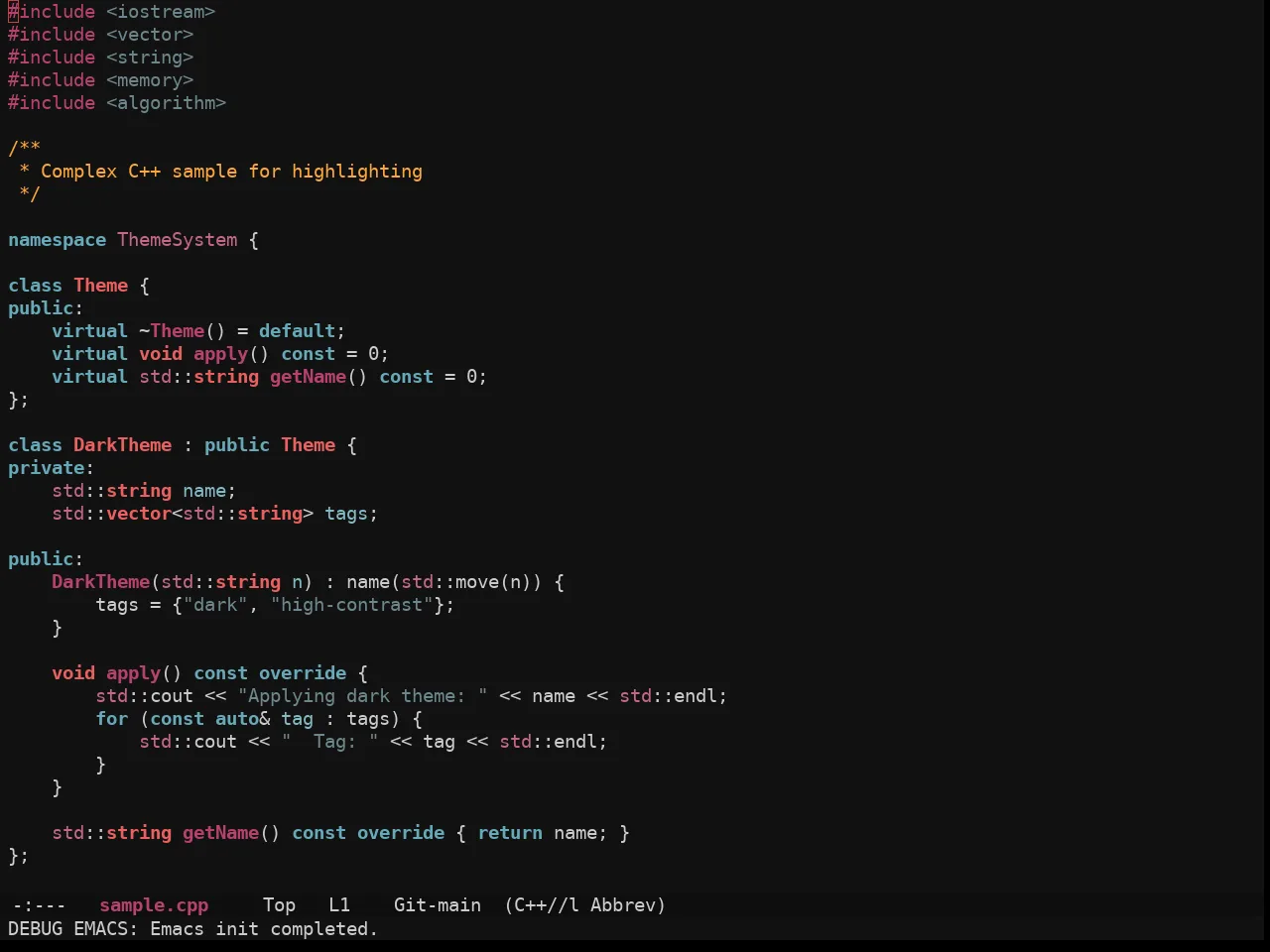 Ewal Sexy Eqie6 Theme in c++-mode