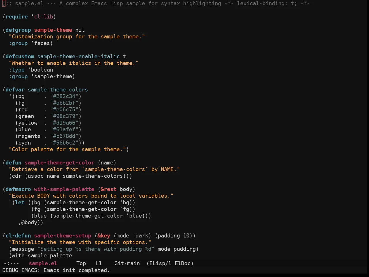 Ewal Sexy Eqie6 Theme in emacs-lisp-mode
