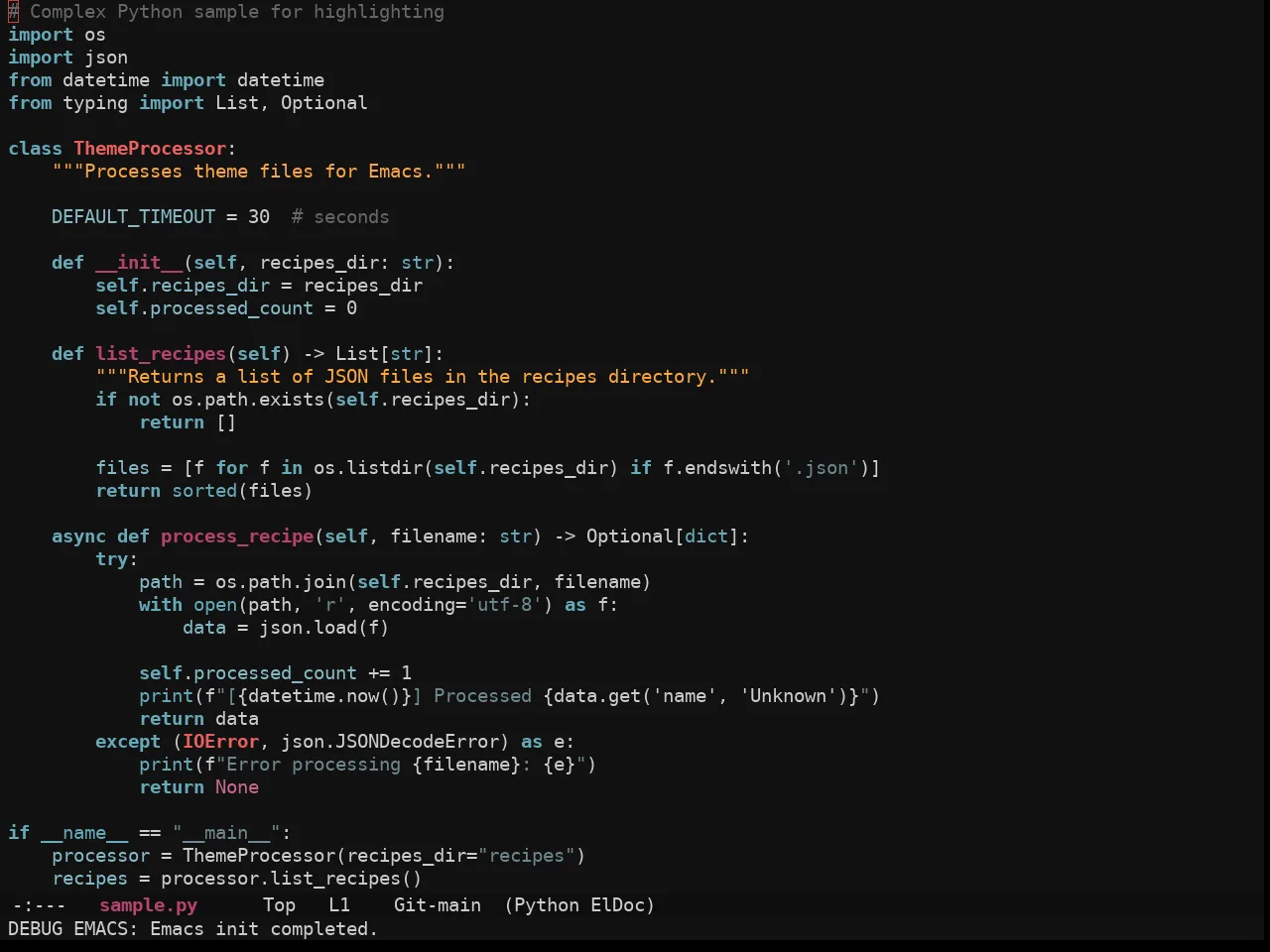Ewal Sexy Eqie6 Theme in python-mode