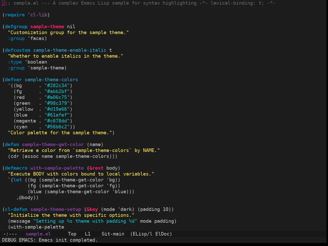 Ewal Sexy Gjm Theme in emacs-lisp-mode
