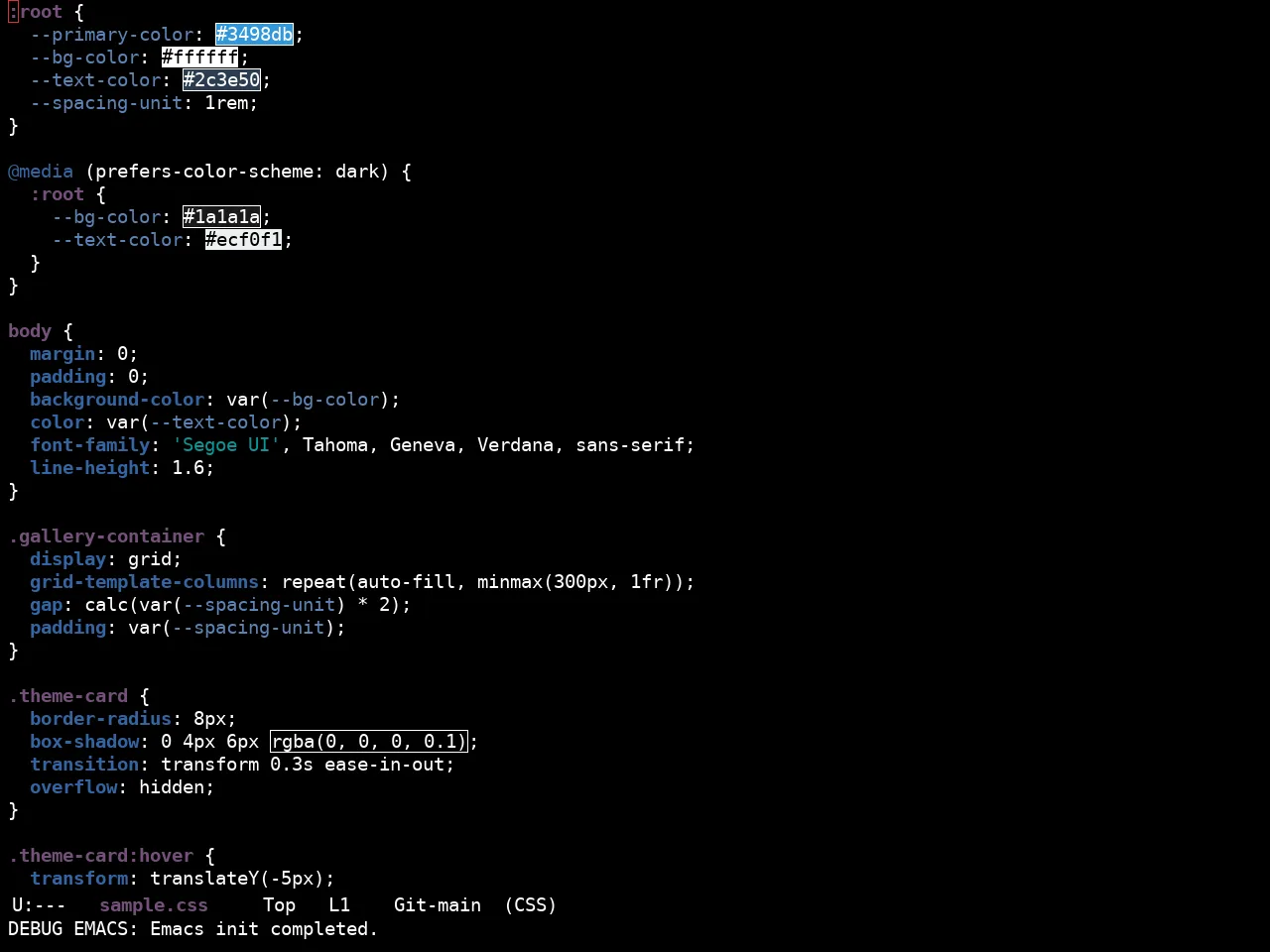 Ewal Sexy Gnometerm Theme in css-mode