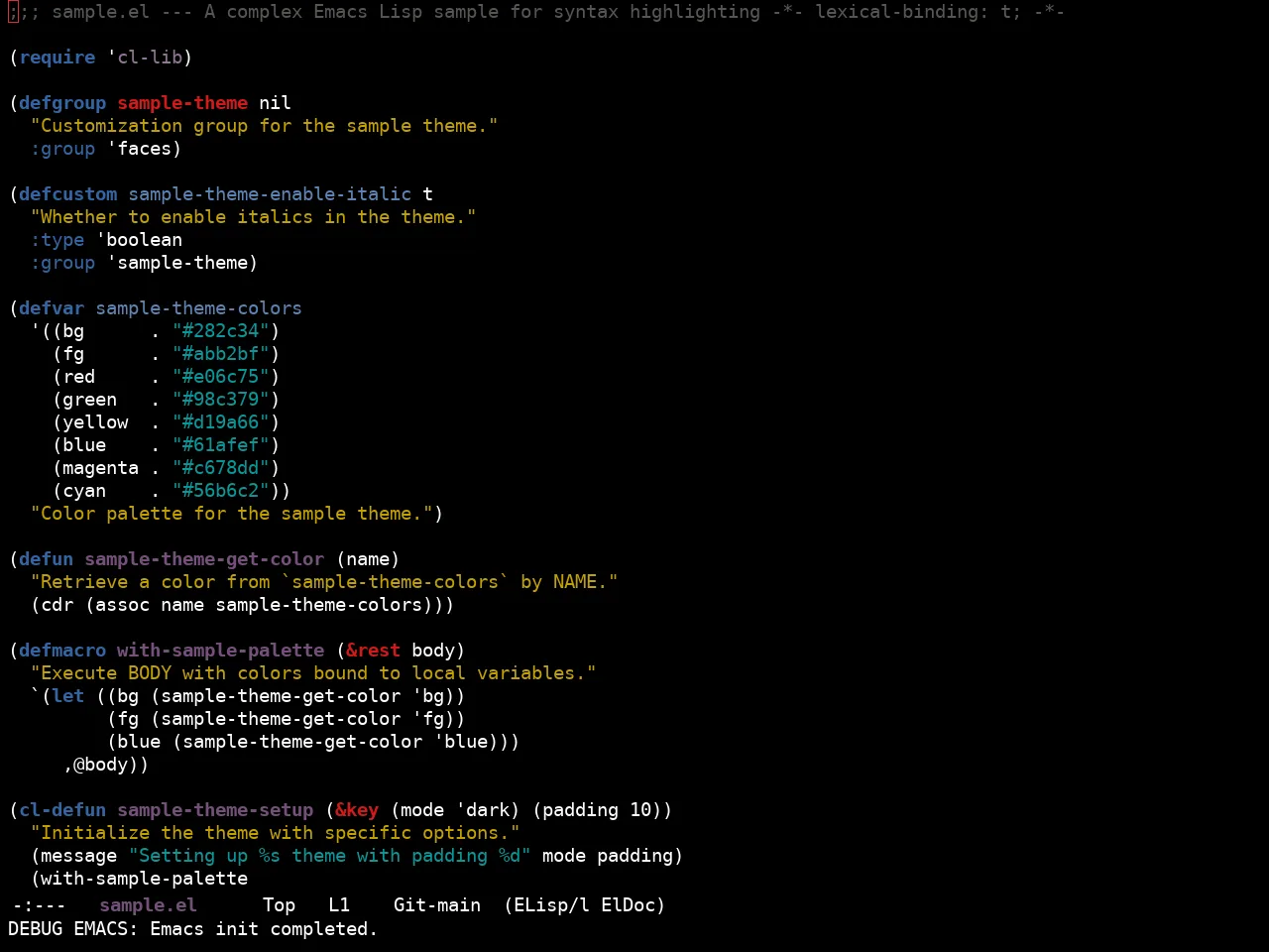 Ewal Sexy Gnometerm Theme in emacs-lisp-mode