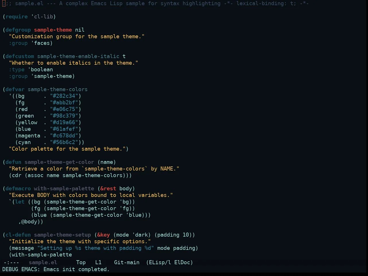 Ewal Sexy Gotham Theme in emacs-lisp-mode