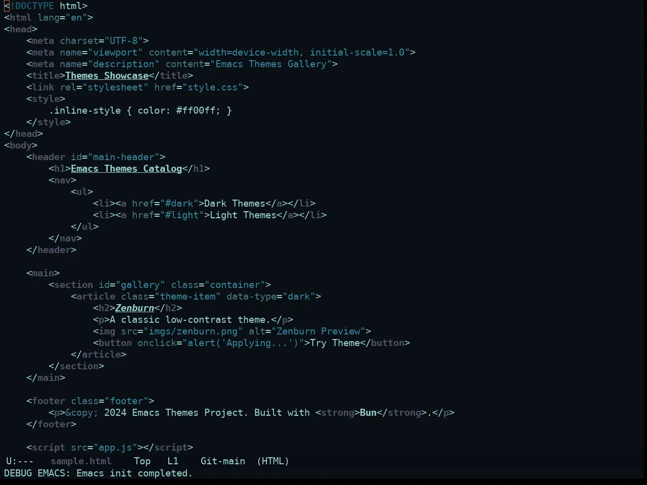 Ewal Sexy Gotham Theme in html-mode