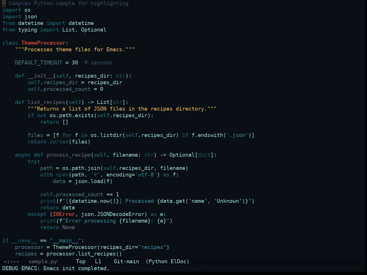 Ewal Sexy Gotham Theme in python-mode