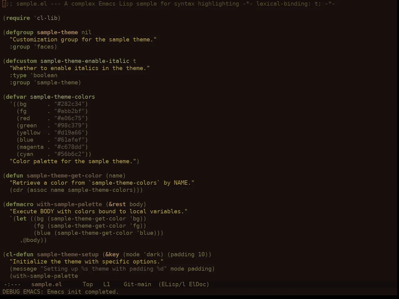 Ewal Sexy Gslob Nature Suede Theme in emacs-lisp-mode