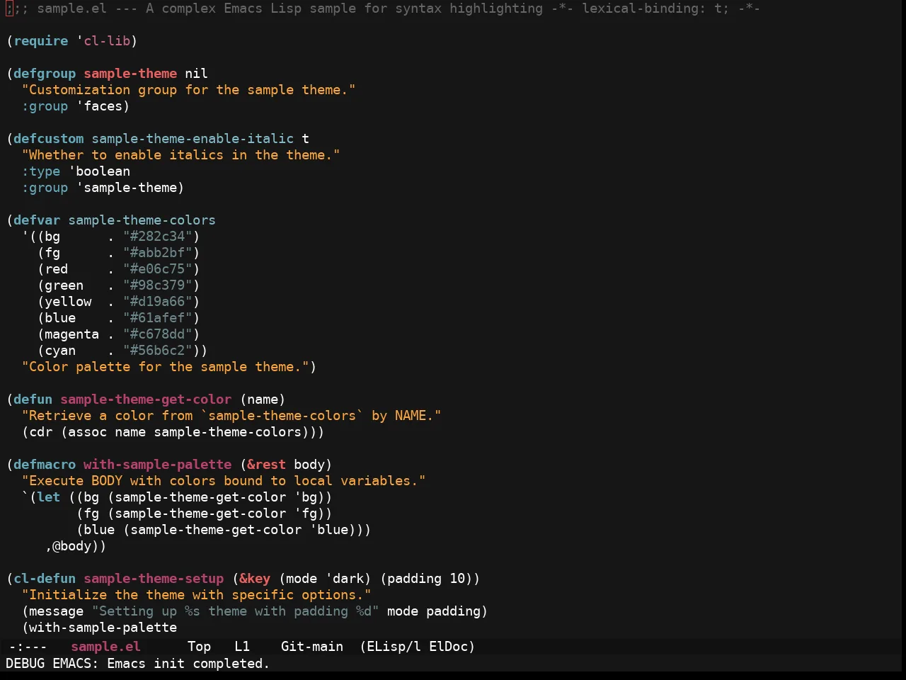 Ewal Sexy Hund Theme in emacs-lisp-mode