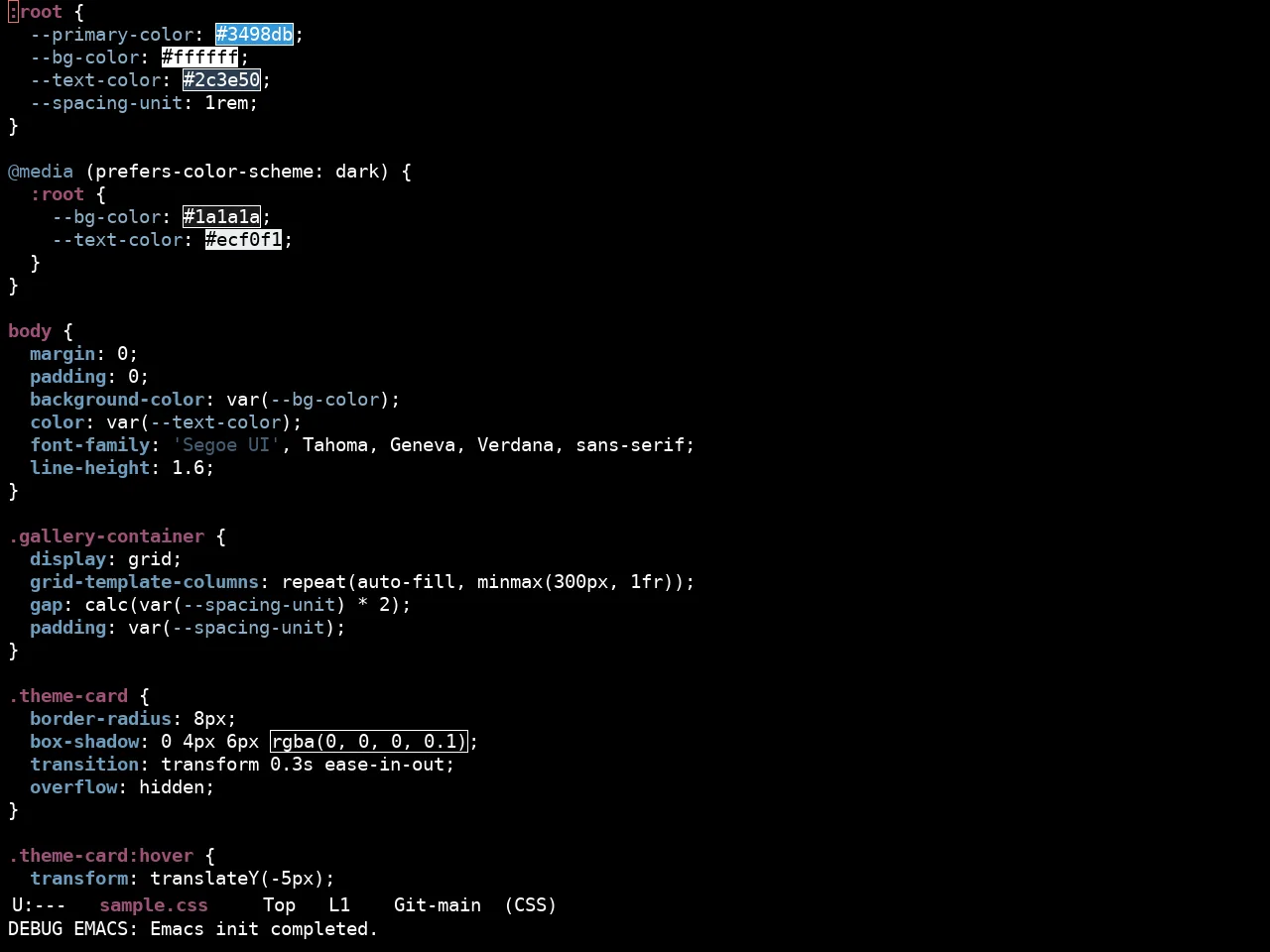 Ewal Sexy Hybrid Theme in css-mode