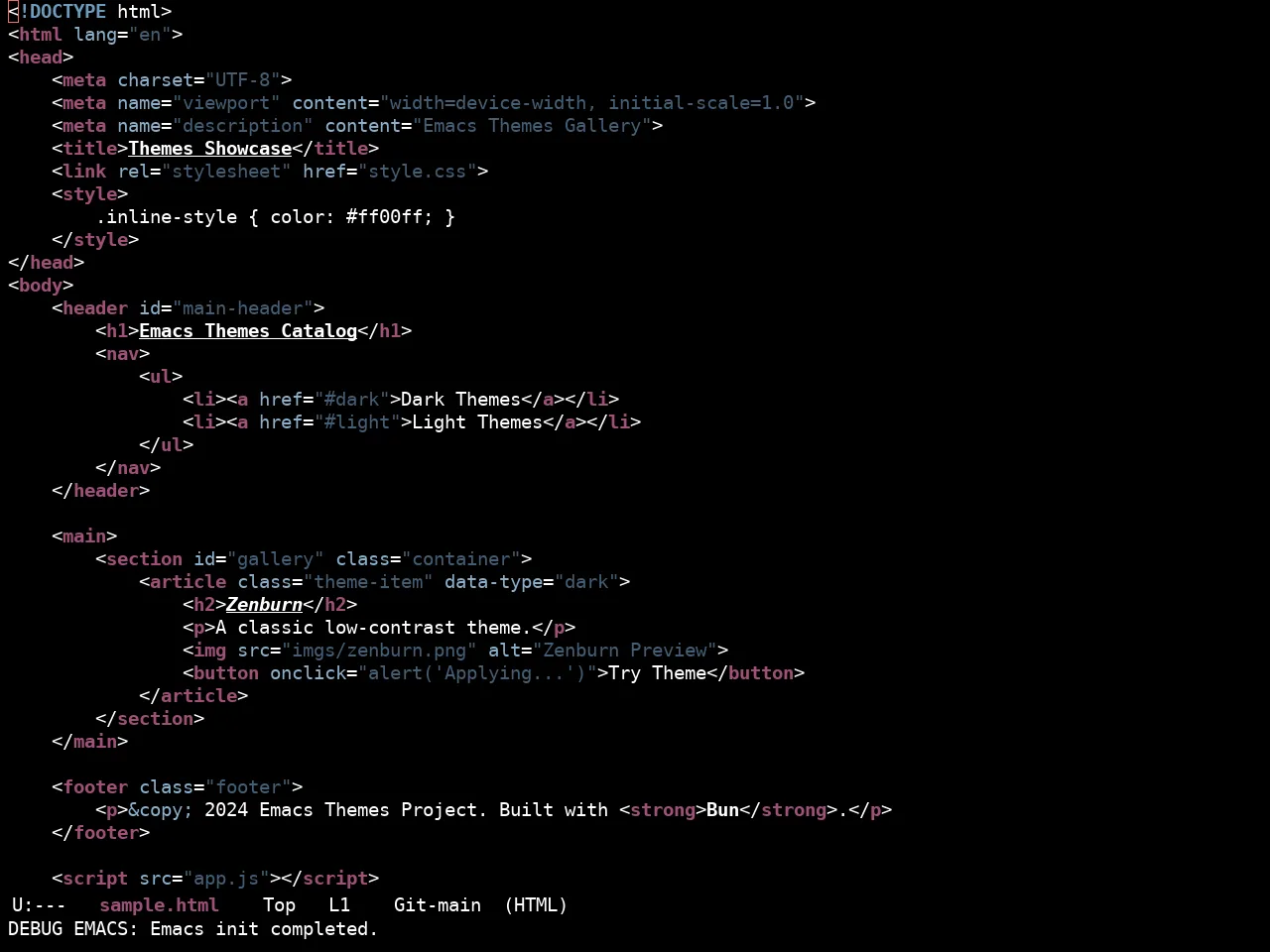 Ewal Sexy Hybrid Theme in html-mode