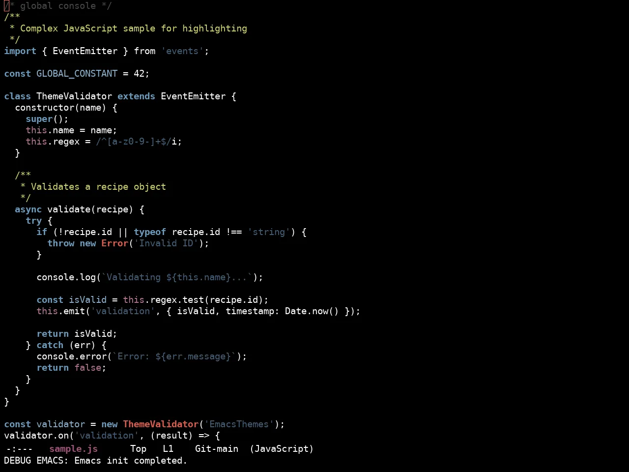 Ewal Sexy Hybrid Theme in javascript-mode