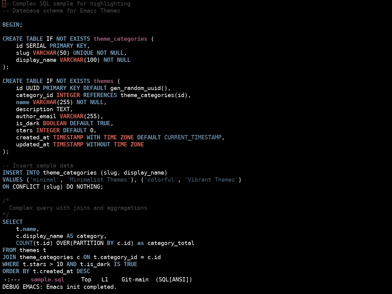 Ewal Sexy Hybrid Theme in sql-mode