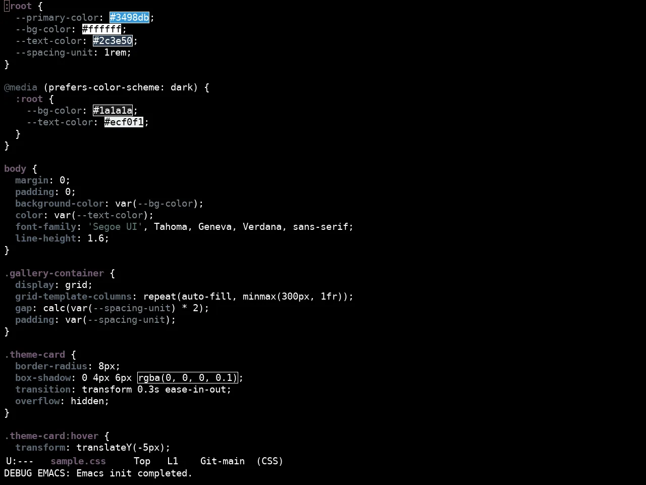 Ewal Sexy Insignificato Theme in css-mode