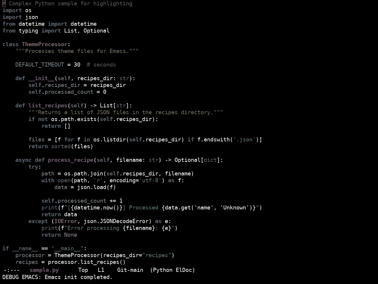 Ewal Sexy Insignificato Theme in python-mode