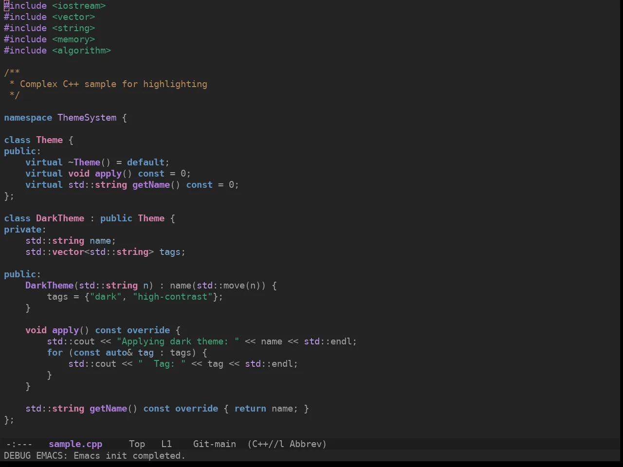 Ewal Sexy Invisibone Theme in c++-mode