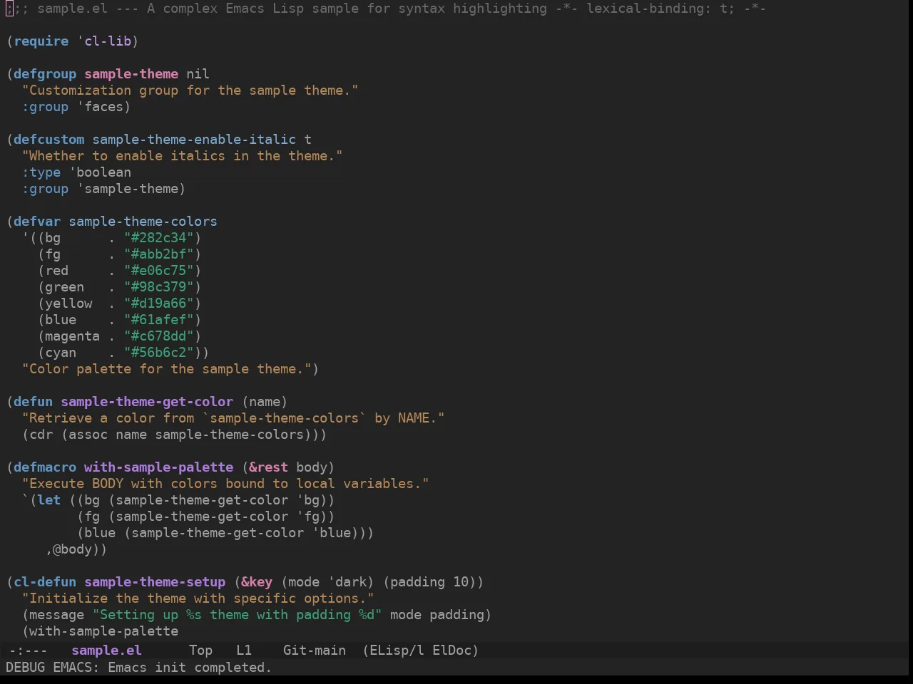 Ewal Sexy Invisibone Theme in emacs-lisp-mode