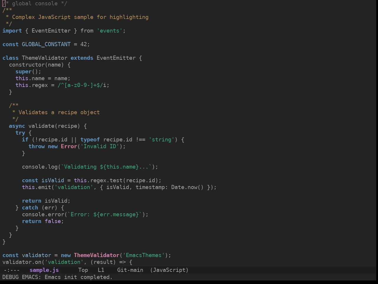 Ewal Sexy Invisibone Theme in javascript-mode