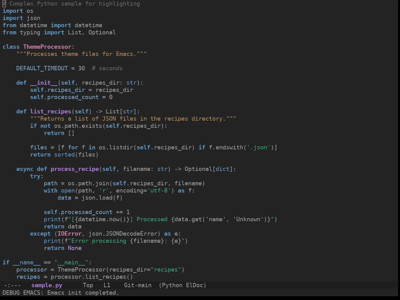 Ewal Sexy Invisibone Theme in python-mode