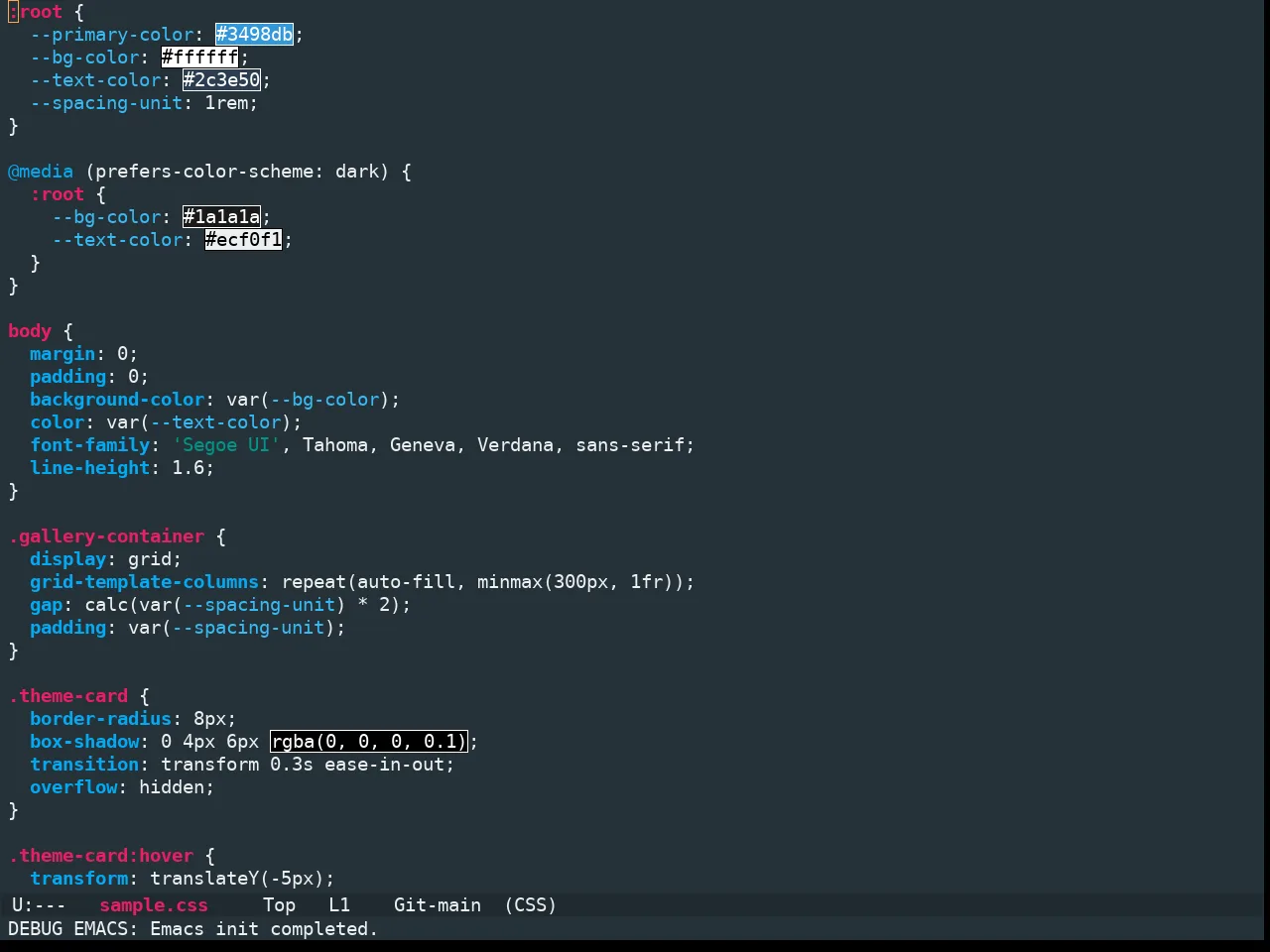 Ewal Sexy Material Theme in css-mode