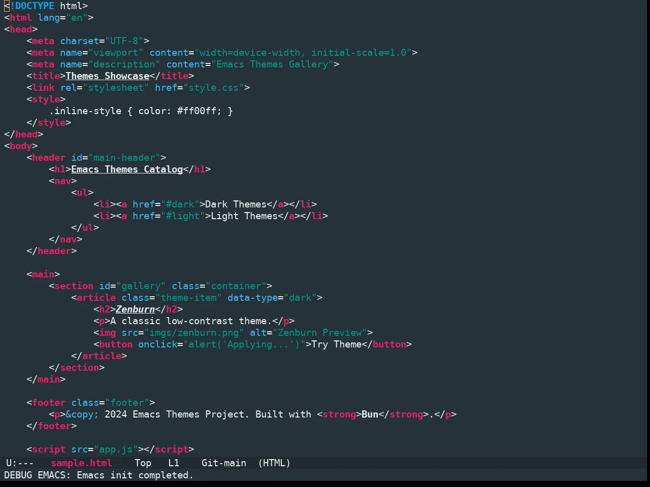 Ewal Sexy Material Theme in html-mode