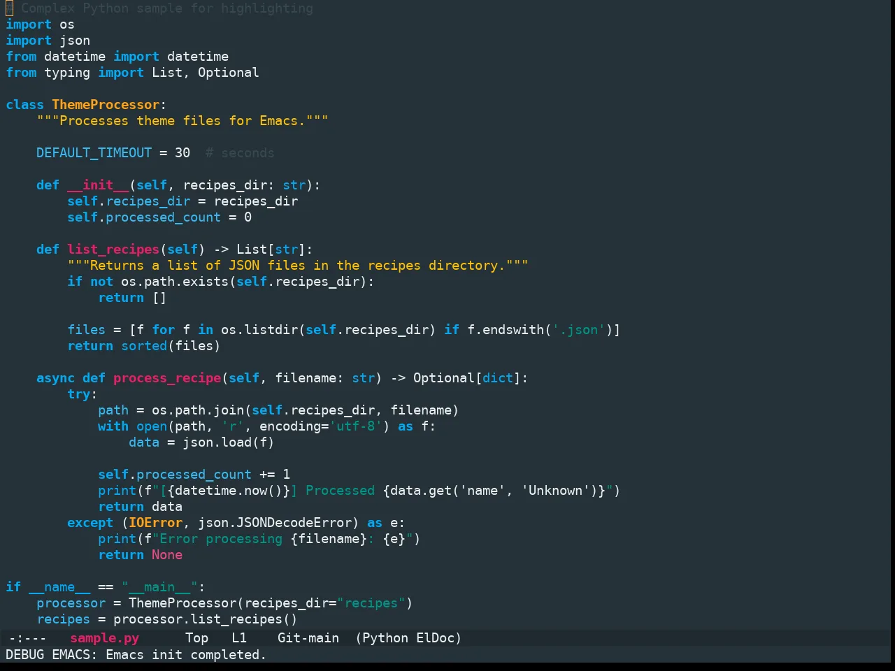Ewal Sexy Material Theme in python-mode