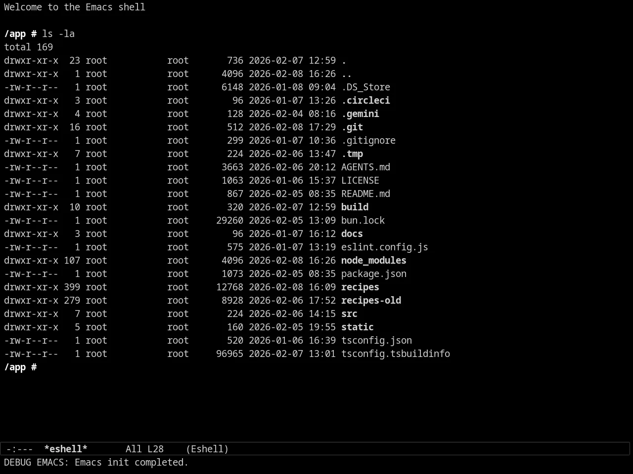 Sexy Monochrome Theme in eshell
