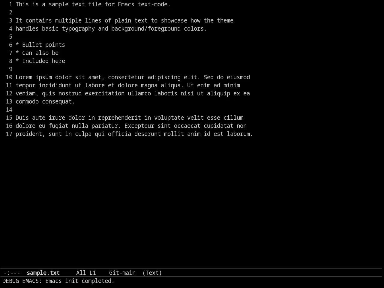 Sexy Monochrome Theme in text-mode