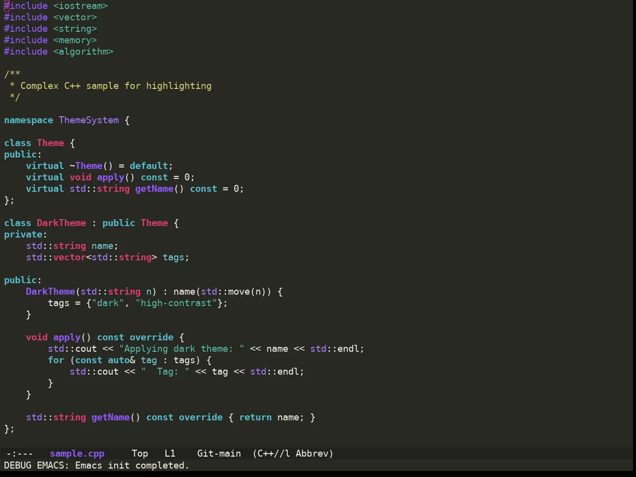 Ewal Sexy Monokai Theme in c++-mode