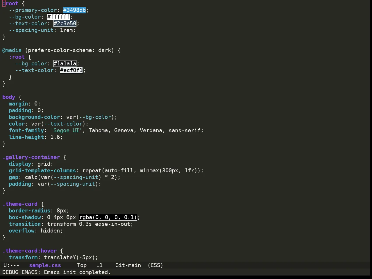 Ewal Sexy Monokai Theme in css-mode