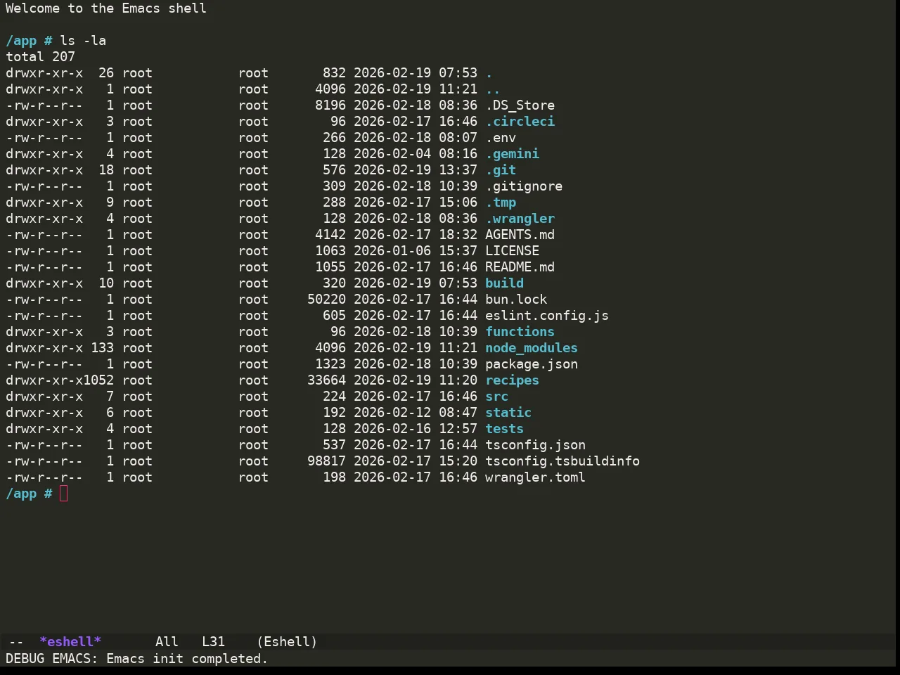 Ewal Sexy Monokai Theme in eshell