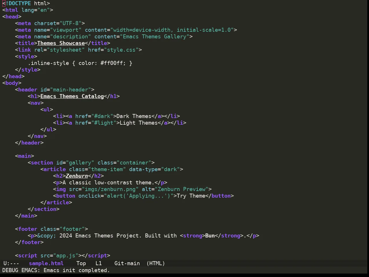 Ewal Sexy Monokai Theme in html-mode