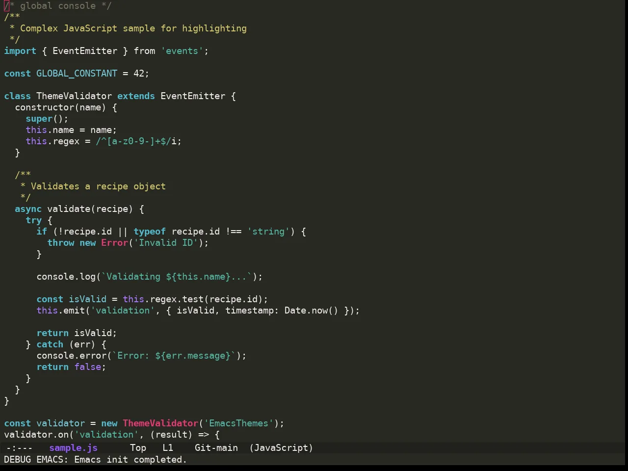 Ewal Sexy Monokai Theme in javascript-mode