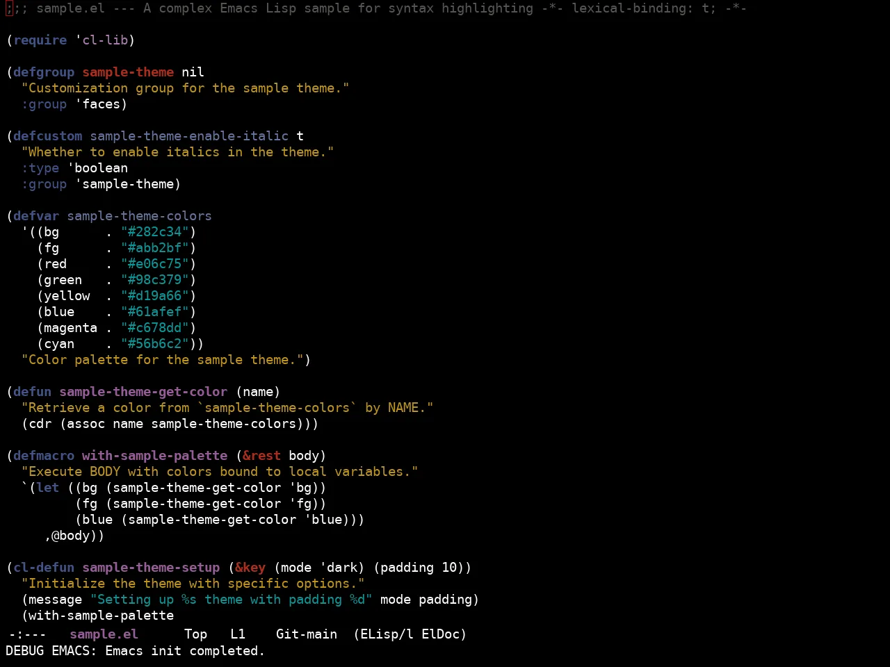 Ewal Sexy Muse Theme in emacs-lisp-mode