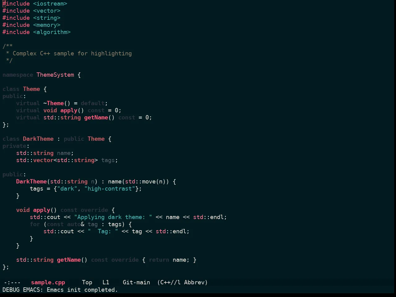 Ewal Sexy Navy And Ivory Theme in c++-mode
