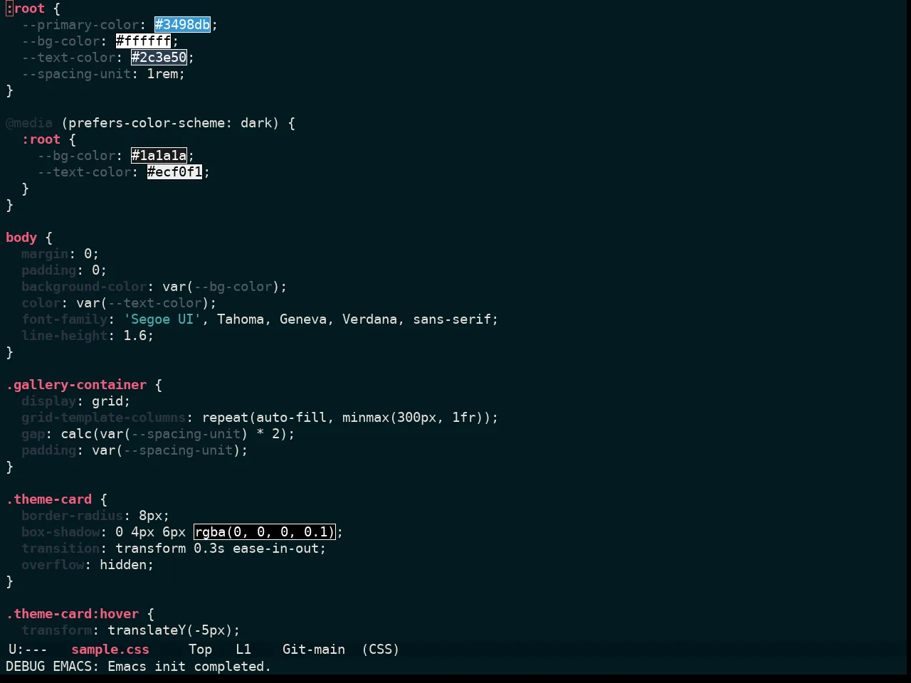Ewal Sexy Navy And Ivory Theme in css-mode