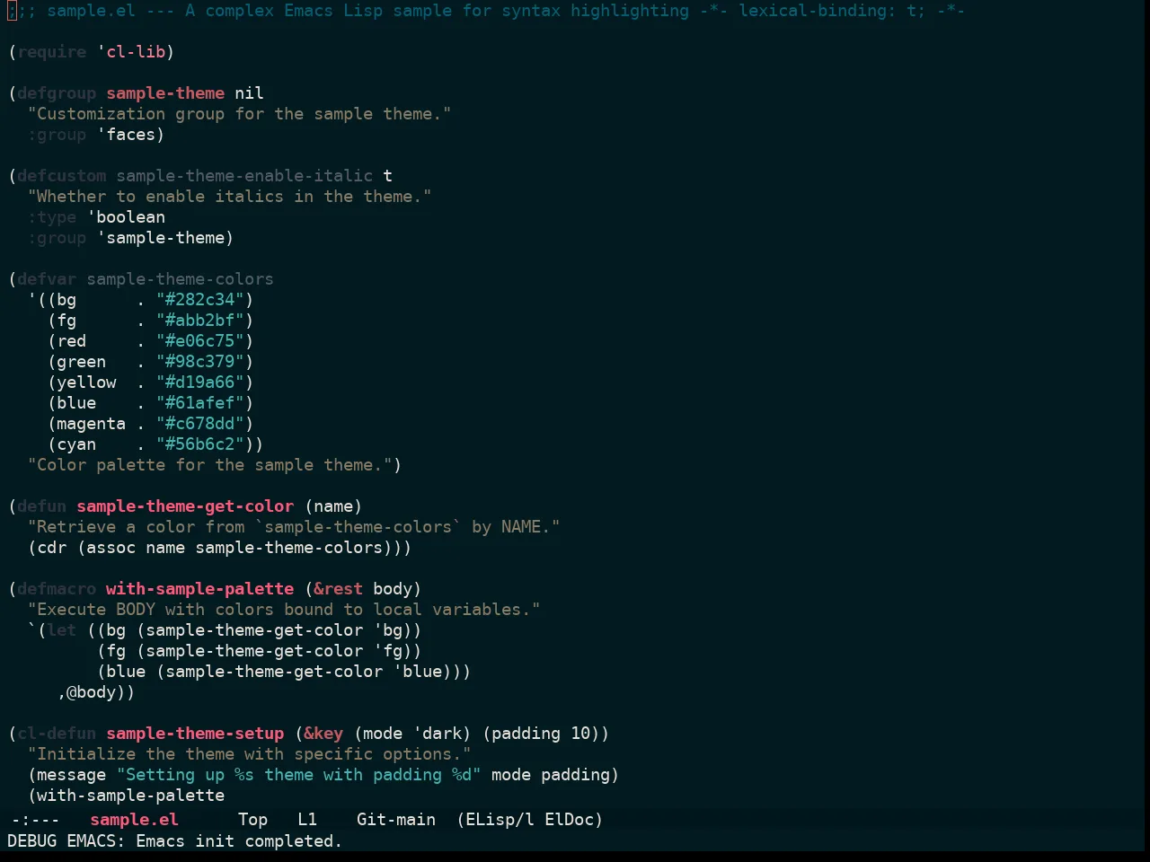 Ewal Sexy Navy And Ivory Theme in emacs-lisp-mode
