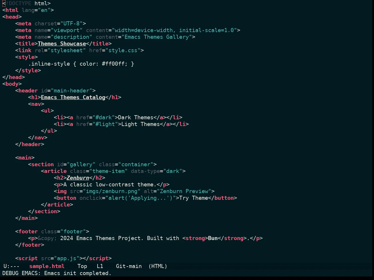 Ewal Sexy Navy And Ivory Theme in html-mode