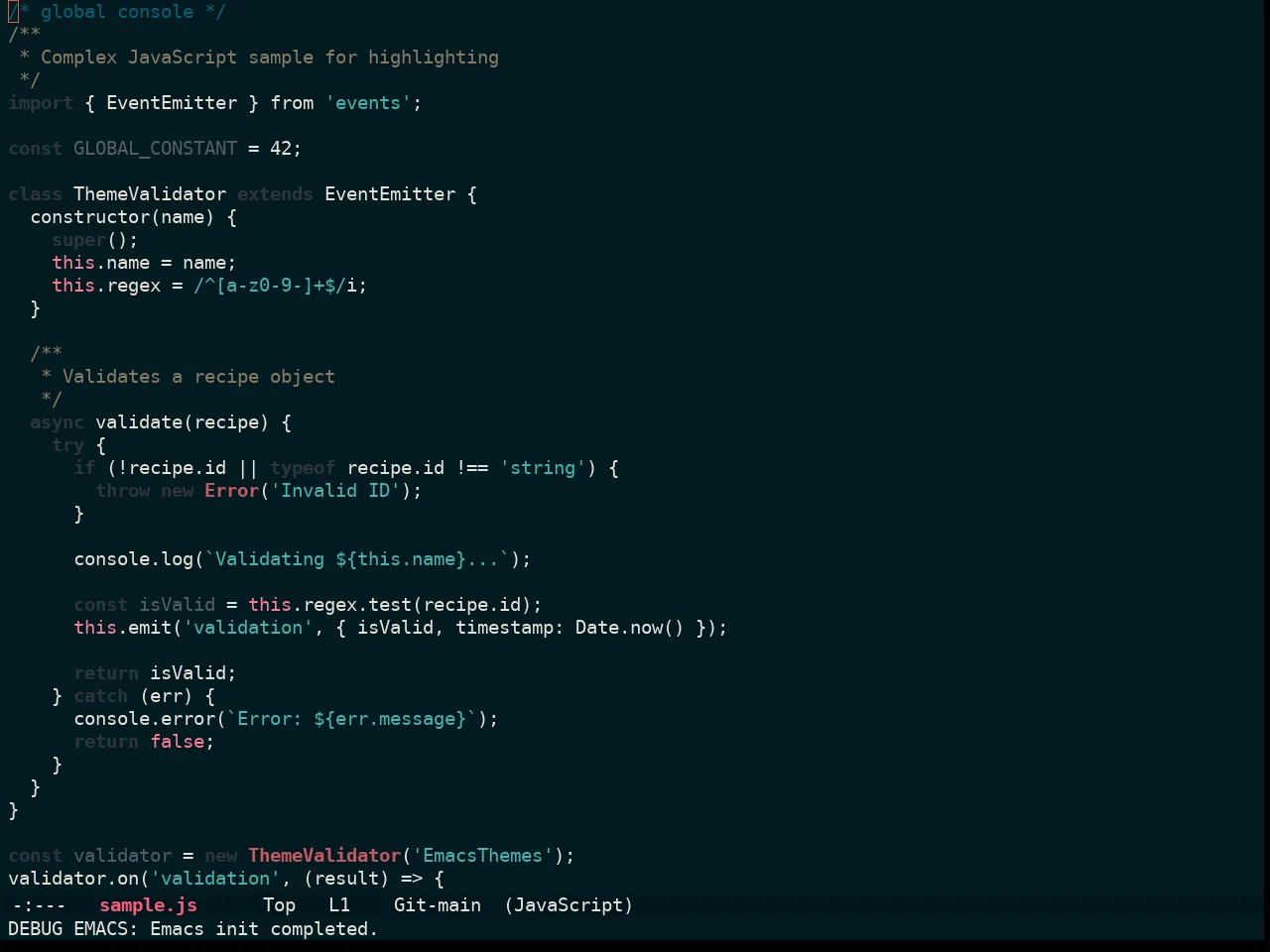 Ewal Sexy Navy And Ivory Theme in javascript-mode