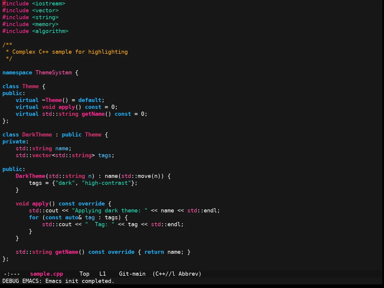 Ewal Sexy Neon Theme in c++-mode