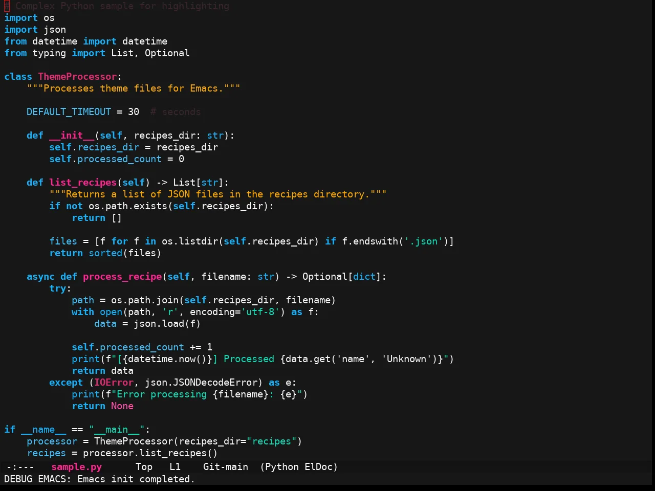 Ewal Sexy Neon Theme in python-mode