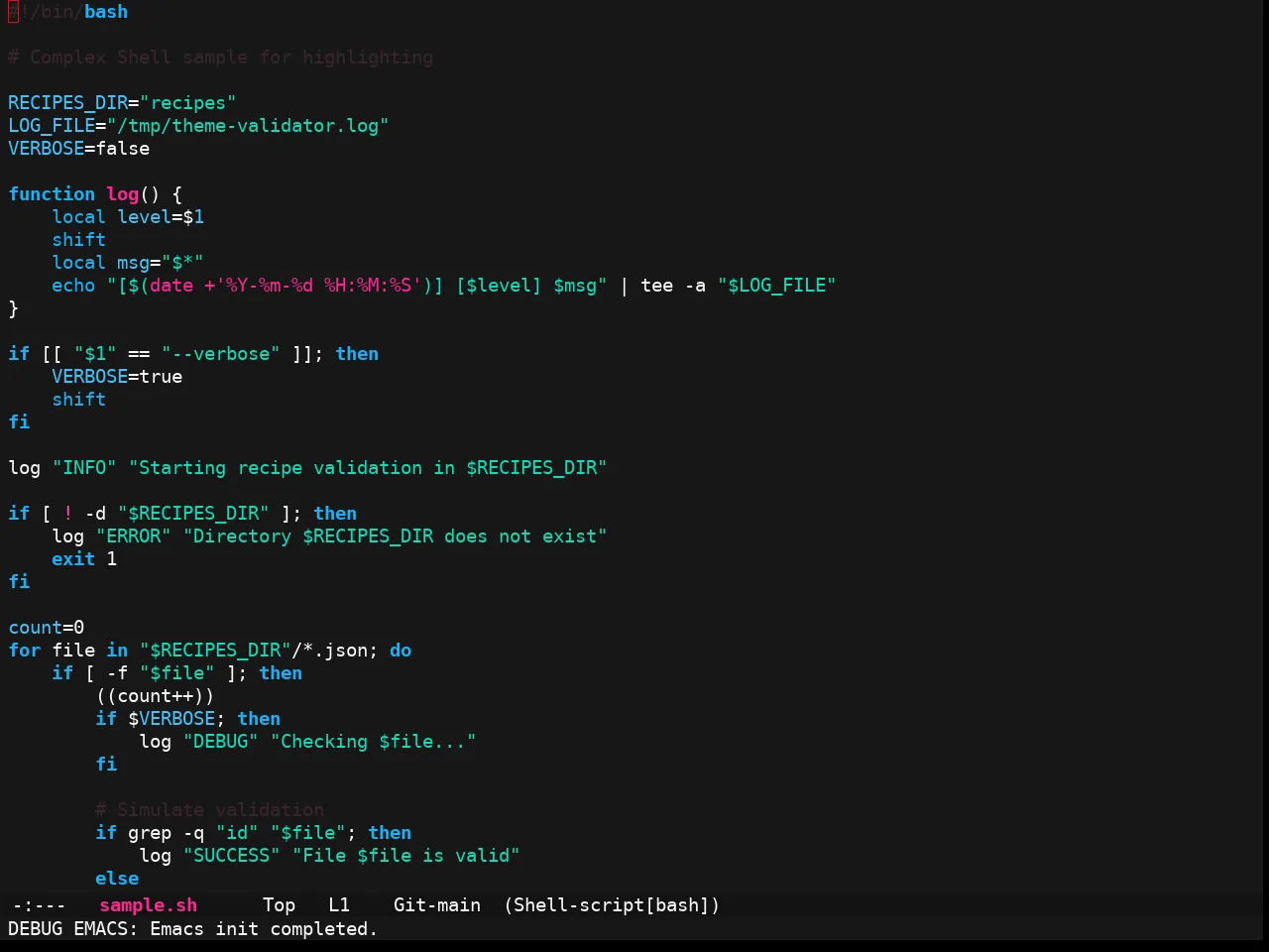 Ewal Sexy Neon Theme in sh-mode