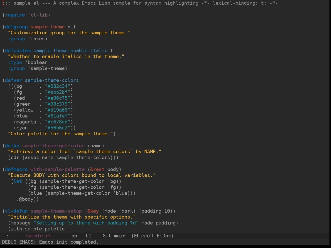 Ewal Sexy Numixdarkest Theme in emacs-lisp-mode