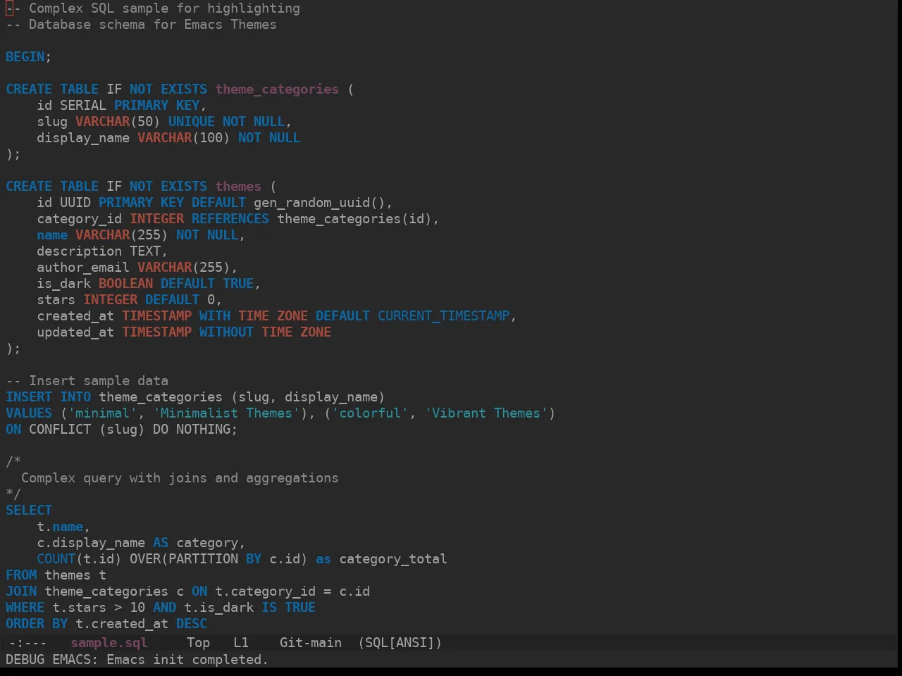 Ewal Sexy Numixdarkest Theme in sql-mode