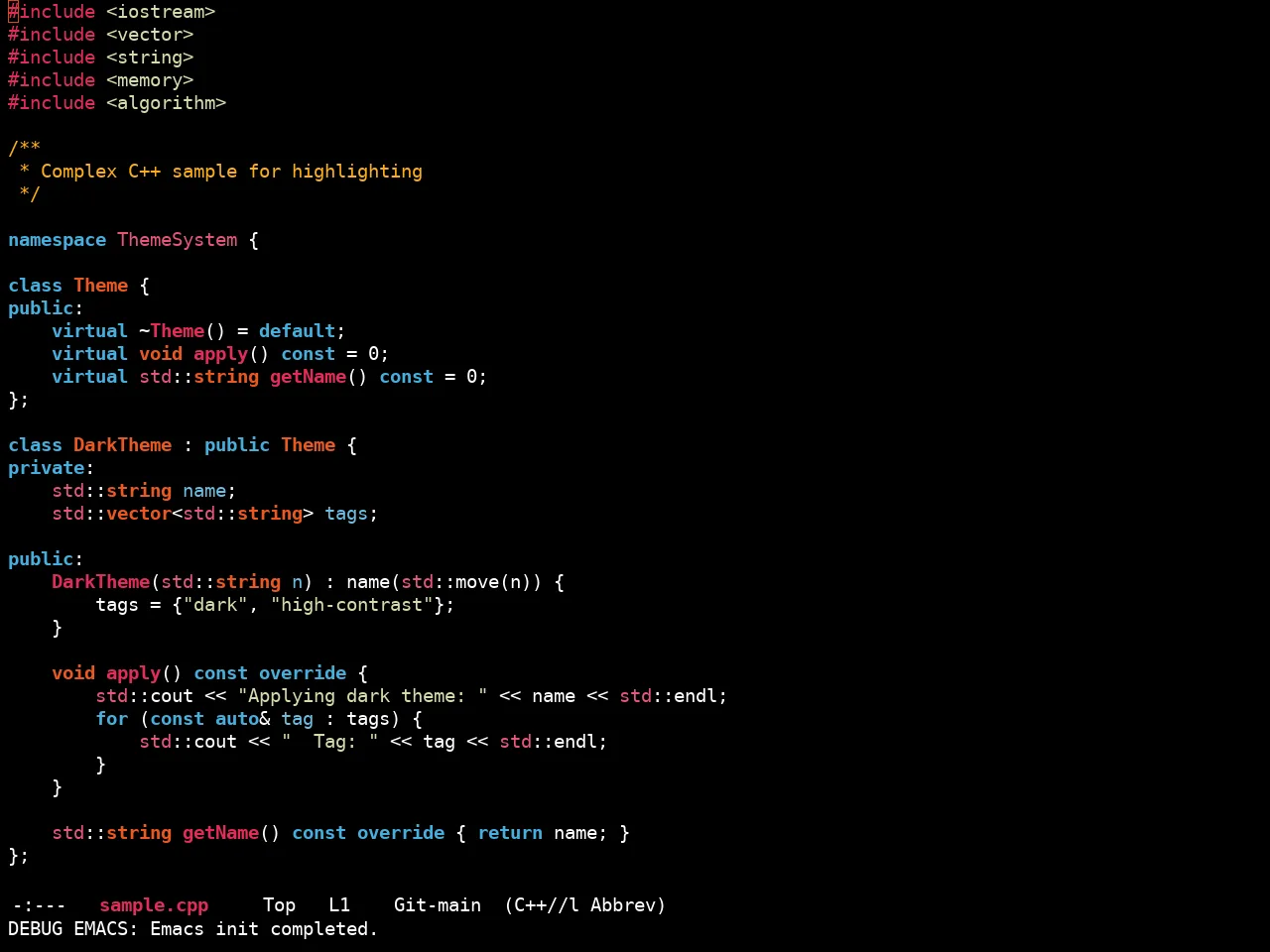 Ewal Sexy Orangish Theme in c++-mode