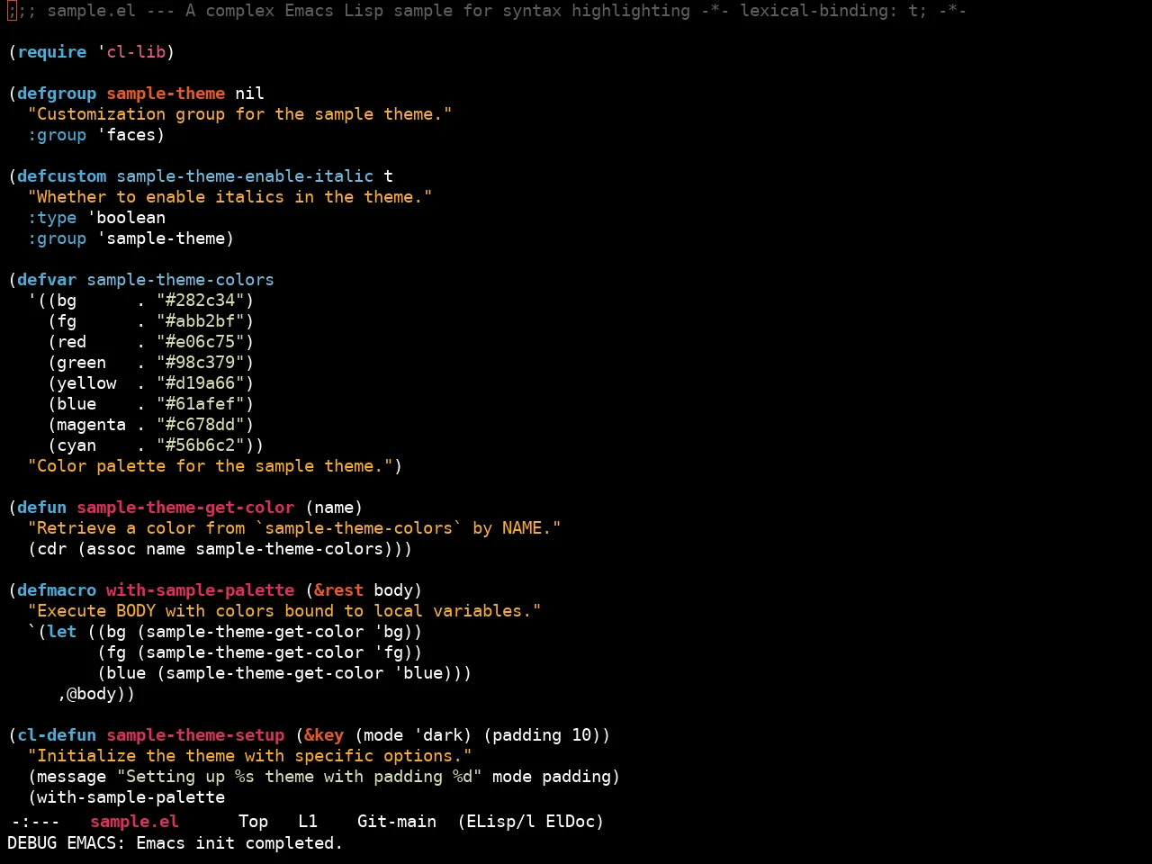 Ewal Sexy Orangish Theme in emacs-lisp-mode