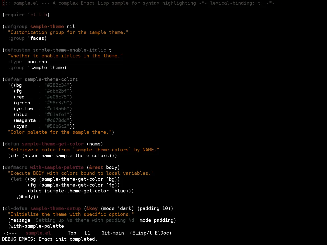 Ewal Sexy Parker Brothers Theme in emacs-lisp-mode